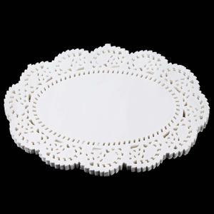 100 Pcs White Lace Paper Doilies, Disposable Round for Buffet Cake Fried Food Party Oval Paper Doilies Tableware Disposable Doilie Kitchen and Table Linens for Food,Cakes Desserts Crafts and Table