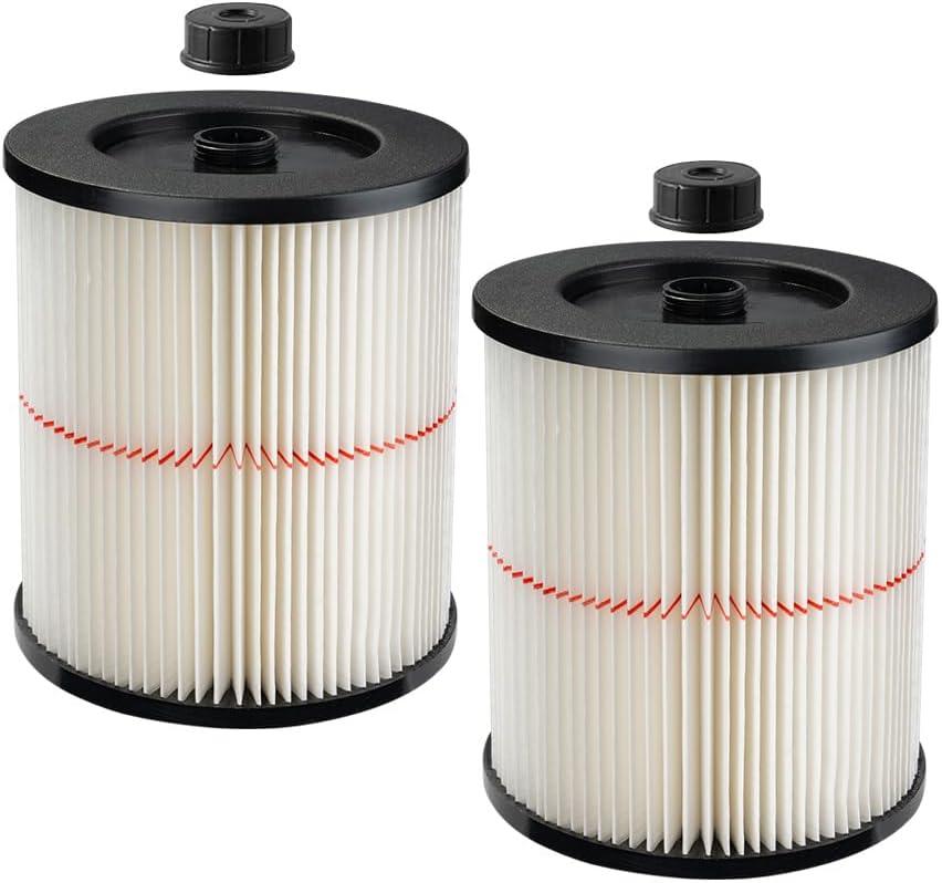 17816 Filter for Craftsman Shop Vac 9-17816 Wet Dry Vac, Replacement Red Stripe Cartridge Filter Compatible with Craftsman 5/6/8/12/16/32 Gallon and Larger Vacuum Cleaner, 2 Pack