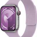 Magnetic Silicone Band Compatible with Apple Watch Band 42mm 44mm 45mm 46mm 49mm Women Men, Soft Waterproof Sport Strap for iWatch Series 3 2 1 (Lavender)