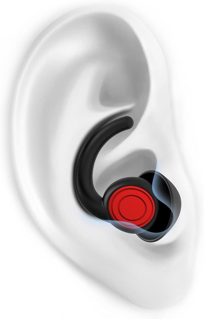 SUPCEAT Ear Plugs for Sleeping - Noise Reduction Soft Silicone Earplugs, 2 Pairs Reusable Hearing Protection Earplugs for Noise Sensitivity, Sleep, Snore, Travel, Sound Reduction Noise Cancelling - Black