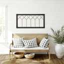 Sintosin Farmhouse Window Frame Wall Decor 19 X 39 Inches, Washed Black, 39"L x 19.3"W