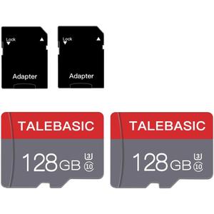 2 Pack 128GB Memory Card Class 10 Flash Card Fast Speed TF Card with Adapter for Tablet/Mobile Phone/Camera/Car Audio/Game Console(2 Pcs 128GB)