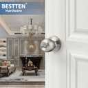 BESTTEN 4 Pack Door Knob with Lock and Key, Keyed Different Entry Door Knob, for Entrance and Front Door, Satin Nickel