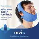 REVIX Face Ice Pack for Wisdom Teeth, 3D Sewing Ice Pack Head Wrap for TMJ Discomfort, Jaw Soreness, Dental Caries and Tooth Extraction, Extra Snug Fit with 4 Hot and Cold Pads, Blue