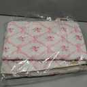 3 Pcs Empty Mahjong Bag Set, Thickened Pink Bow Quilted Carrying Bag Set with Two Wrappers, Card Bags, Mahjong Racks and Card Pusher Drawstring Bags (Case Only)