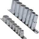 Whitworth BSF BSW 3/8" Drive Shallow And Deep Sockets 14pc 12 Sided Bi-Hex