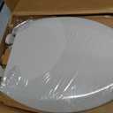 Bemis 1500EC Durable Wood Toilet Seat with Easy Clean Hinges, Made in USA, Elongated, Ice Grey