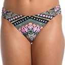 AMAVI Side Shirred Hipster Bikini Swimsuit Bottom (Small, Multi)