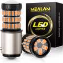 1157 2057 2357 7528 Bay5d LED Bulbs Amber Yellow, Super Bright 60 SMD Chips for Car Truck Backup Reverse Light Tail Break Turn Signal Light(Pack of 2)