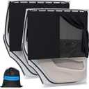 Car Window Shades with 8 Strong Magnets-26.8"x19.7" Dual Layer Car Rear/Side Window Sunshade for Baby - Full Blackout Semi-Transparent 2-in-1 Universal Auto Sun Shade for Kid & Pet Protection (2 Pack)