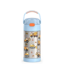 THERMOS FUNTAINER Water Bottle with Straw - 12 Ounce - Kids Stainless Steel Vacuum Insulated Water Bottle with Lid, Construction