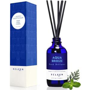 Reed Diffuser Set, Aqua Breeze Scented Oil Diffuser with Sticks, Long-Lasting Home Fragrance Reed Diffusers for Bathroom Office Shelf, Room Fresheners 3.7 Oz