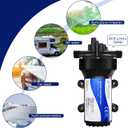 Fresh Water Pump 5.5GPM Pressure Increase Booster Pump 75 PSI Transfer Pump 110V Self Priming on Demand Diaphragm Pump Washdown Pump for Boats Inline Water Pump for Garden Hose
