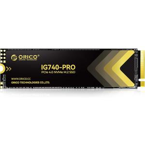 ORICO Industrial SSD 2TB M.2 NVMe SSD, PCIe 4.0 Drive with 7450MB/s Read Speed, TLC NAND, Advanced Data Security and Innovative Heatsink, for Industrial PC, Personal Laptop and PS5 - IG740PRO