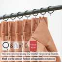 LIMON HOME Fall Kitchen Curtains 24 Inch Length 2 Panels Set, Terracotta Linen Tier Curtains Farmhouse Cafe, Light Filtering Small Window Drapes for Bathroom Laundry Room Rustic