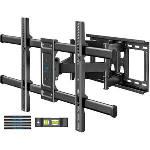 PERLESMITH Full Motion TV Wall Mount for Most 37-82 Inch LED, LCD, Flat Curved TVs up to 132lbs VESA 600400, TV Mount with Dual Articulating Arms with Tilt and Extension, Fits 16inch Studs - PSLFK1