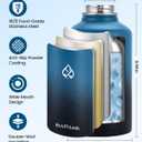64 oz Insulated Water Bottle with Carrier Bag, Half Gallon Stainless Steel Water Bottle Keep Cold 48Hrs, Vacuum Insulated Large Water Jug for Gym, Travel, Hiking, Indigo Black