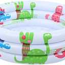 Round Inflatable Baby Toddlers Swimming Pool Portable Inflatable Children Little Pump Cartoon Dinosaur Pool Indoor Outdoor for Kids Girl Boy