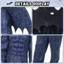 Bat Costume Kids Muscle Suit with Bat Wings for Boys Full Set Outfits Halloween Cosplay (Medium, Blue)