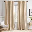 NICETOWN Blackout Curtains - Biscotti Beige Color, Double Panels, W52 x L120, Blackout Draperies for Large Window