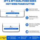 Adjustable Hot Wire Foam Cutter, 2FT & 4FT Switchable All-Metal Bow Frame, Matched Voltage Power Supply & 32FT Spare Wire, Compatible with Styrofoam EPS XPS EPP for Architects Modelers Prop Builders