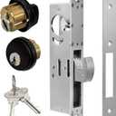 Commercial Door Lock with Thumbturn, 1-1/8" Backset Mortise Hook Bolt Lock for Storefront Doors, Solid Brass Cylinder, Direct Replacement for Aluminum Narrow Stile Doors (Black)