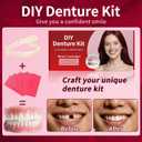 DIY Dentures Kit: Full Set of Upper & Lower Fake Teeth for At-Home Smile Change Comfort Fit for Everyday Use & Emergency Replacement (Universal Sizing)-5