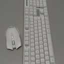 RedThunder K10 Wireless Gaming Keyboard and Mouse Combo, LED Backlit Rechargeable 3800mAh Battery, Mechanical Feel Anti-ghosting Keyboard + 7D 3200DPI Mice for PC Gamer (White)