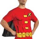 Rubie's Costume DC Comics Men's Robin T-Shirt With Cape And Mask (Medium, Red)