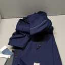 CREATMO US Women's Lightweight Waterproof Long Softshell Tactical Jacket Fleece Lined Windbreaker (Large, Navy)