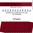 Aneco 16 Pack Satin Table Runner 12 x 108 Inch Burgundy Long Wedding Satin Silk Table Runner for Wedding Banquet Graduations Birthday Party Decoration