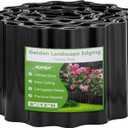 NONMON Corrugated Garden Edging Border 6"50Ft Landscape Edging Border Sturdy Lawn Edging Border for Lawn, Flower Bed, Garden Fence, Paver Edging, Black