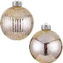 Large Christmas Ball Ornaments, Oversized Shatterproof Plastic Decorative Hanging Mercury Ornaments Ball for Xmas Holiday Party Decorations (Champagne, 6.0")