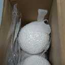 Soulchen 4 Pcs White Pearl Christmas Ball Ornaments 3.15 Inch Shatterproof Hanging Foam Pearl Balls Christmas Decorations for Tree Xmas Holiday Wedding Party Decor