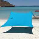 Neso Portable Beach Tent Sun Shelter with Sand Anchor - Lightweight Beach Shade Canopy - Easy Setup for Family Outings - Patented Reinforced Corners - UPF 50+ Sun Protection - 7 x 7ft - Teal