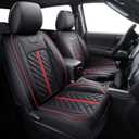Tomatoman Tacoma Seat Covers Compatible with Toyota Tacoma 2005-2024 2025 2026 Truck Access Crew Double Extended Cab TRD Sport Offroad Limited SR5 V6 Airbag Compatible Car Cushions(Full Set/Black-Red)