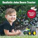 John Deere Bubble N Go Tractor, Battery Powered Bubble Blowing Toy with Real Headlights and Smart Motion Sensors