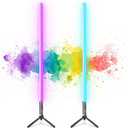 2 Pack 4ft Portable Battery Powered Tube Light 5000 mAh Handheld LED Tube Lights 120cm with Tripods, 500 Vivid Effects, for DJ Lighting, Dance, Photography, Light Painting, YouTube, Night Bar, Party