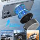 360 Rotatable Vacuum Magnetic Phone Holder for Car, One-Hand Operation Suction Phone Mount, Strong Magnetic Car Phone Stand for iPhone, All Smartphones (Gym/Airplane/Gym/Desktop/Any Surface) (Black)