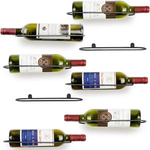 Wall Mounted Wine Rack: Metal Wall Wine Bottle Holder - for Wine Cellar Home Kitchen Bar Decor - 8Pcs