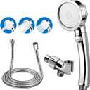 High Pressure Handheld Shower Head,3 Spray Modes rv Shower Heads High Pressure with Handheld,Detachable hand held Showerhead Set Equipped with Stainless Steel Hose and Brackets