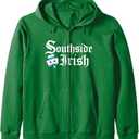 South Side Irish Chicago Green St Patricks Day Zip Hoodie, Size Medium