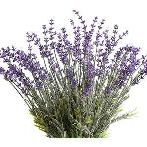 Flojery Artificial Lavender Flowers with Silk Flocked Fake Lavender Plant for Wedding Home Table Centerpiece Decor-Pack of 4