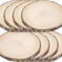 8 Pieces of 10-11 Inches Wood Slices for Centerpieces,Wooden Slices for Table Top,Wooden Slabs for Crafts,Round Wood Splices for Wedding Table,Home Dinner Table,Etc.(10-11 inches)