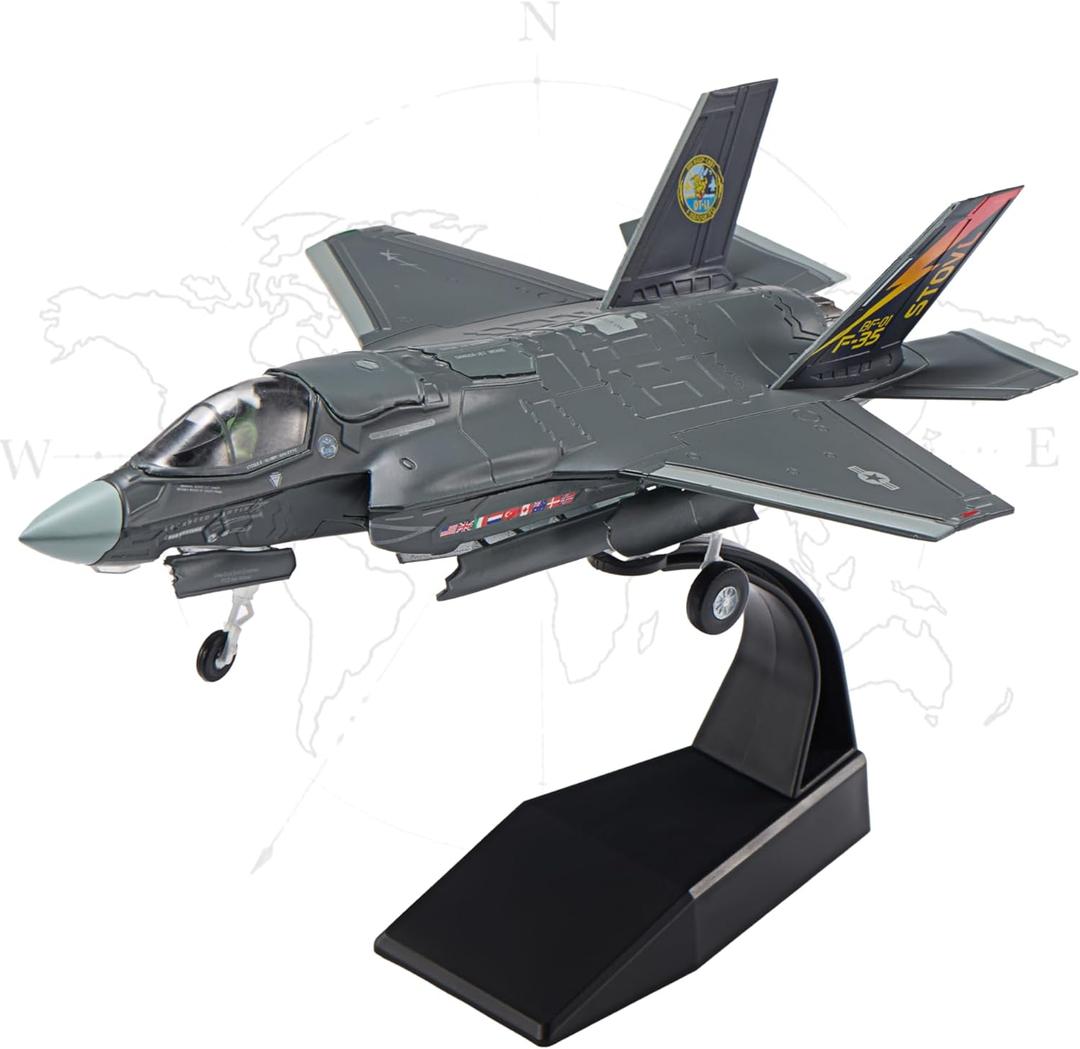 F-35B Lightning Fighter Jet Model-1/72 Scale Lockheed Martin BF01 Steath Metal Aircraft Models for Collector, Aviation Enthusiast-Premium Collectiable with Display Stand