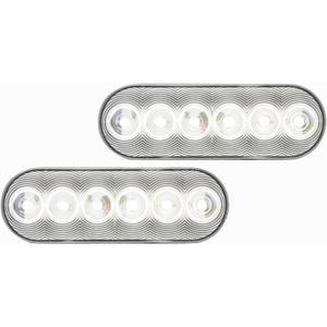 Optronics 2 Pack 6" Oval Clear 6 LED Back Up Light 2 Pin Connection BUL12CB