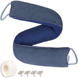 TORRAMI 36" Door Draft Stopper Under Bottom Insulation Noise Air Stopper 2.1LB,Draft Stopper Guard Seal for Doors and Windows - Dark Blue