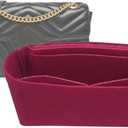Lckaey Purse Organizer for Marmont Matelassé leather super mini bag shoulder bag-single pack with zipper 2000AClaret-L