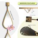 BAODANFU Wall Mirror Decorative Mirrors Mounted Decor Tear Drop Shape Gold for Bedroom Living Room Entryway Bathroom Vanity Brassy Gold Metal Frame, 5-Pack Mirrors Set, Brassy Gold, 5-pack