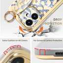PHOQOYO for iPhone 13 Wrist Band Kickstand Cover Case Cheetah Print Ultra Slim IMD Shockproof Protection Holder Cover Case for Apple iPhone 13 6.1-inch (Leopard Skin Pattern)
